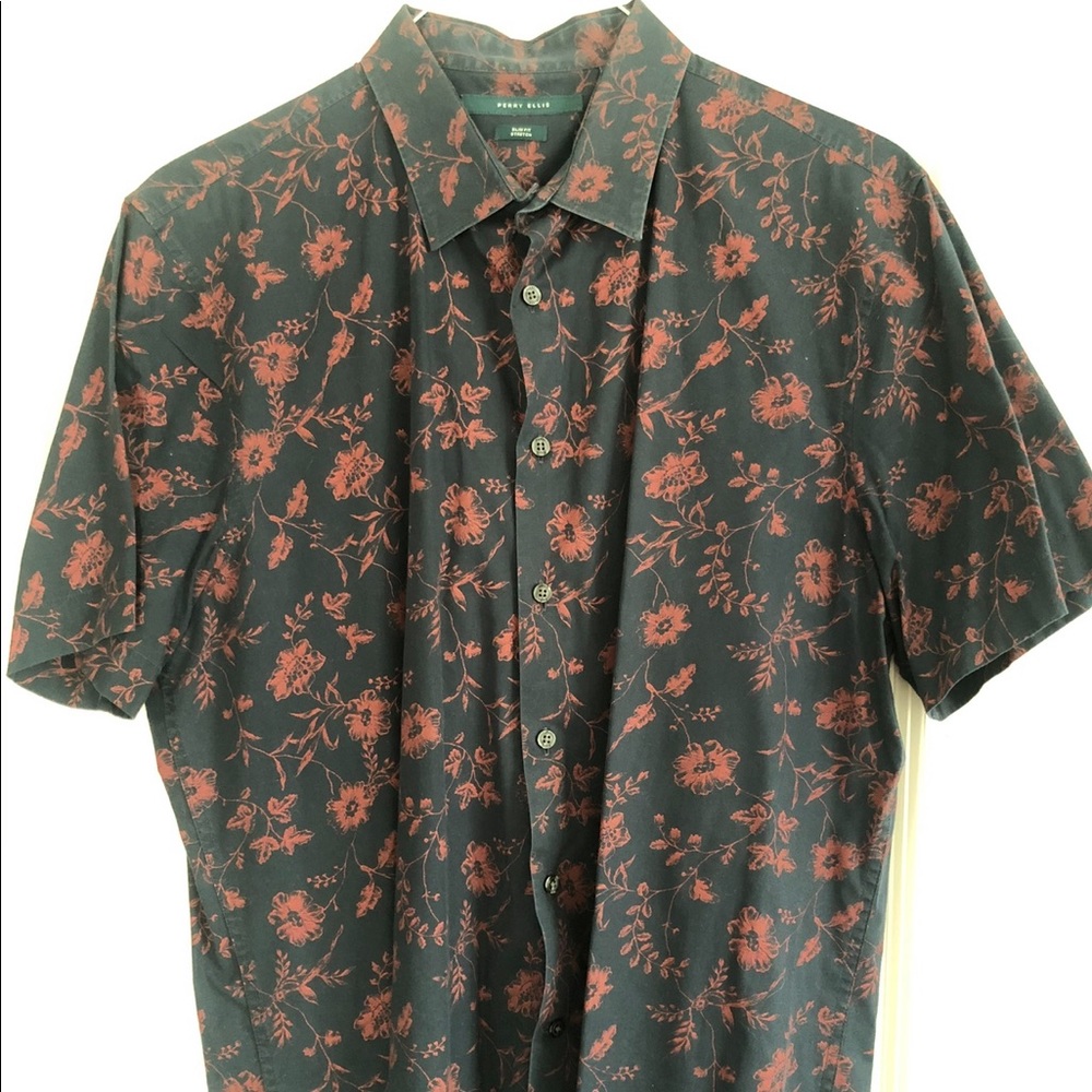 Perry Ellis floral short sleeve button up